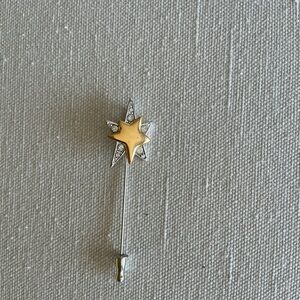 Monet Gold and Silver Starburst Brooch